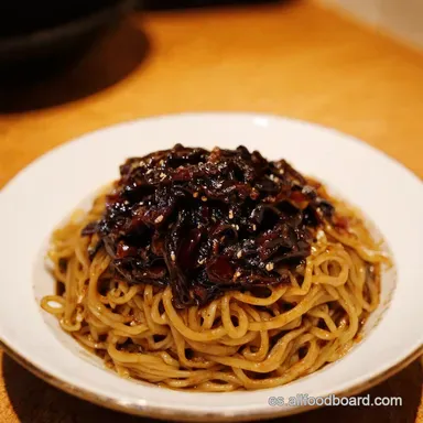 Jajangmyeon Coreano La Receta F&aacute;cil que te Har&aacute; Feliz Tarjeta de receta