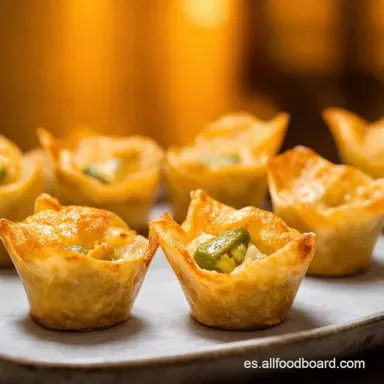 Jalape&ntilde;o Popper Wonton Cups Botana Perfecta para la Fiesta Tarjeta de receta