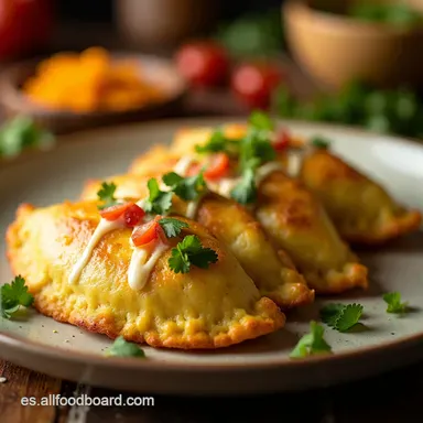 Empanadas de Chayote Crujientes Plato Mexicano para la Cena Tarjeta de receta