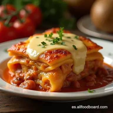 Lasa&ntilde;a de Patatas con Rag&uacute; de Carne Receta F&aacute;cil y Sustanciosa Tarjeta de receta