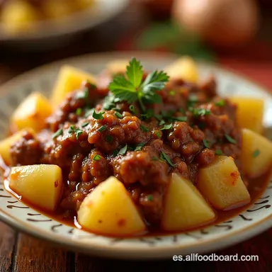 Cocina Papas con Carne Molida Receta Secreta de la Abuela Tarjeta de receta