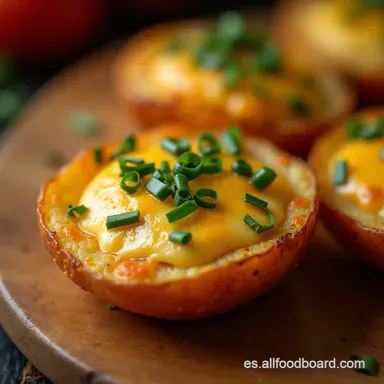 Receta F&aacute;cil de Papas Preparadas Rellenas con Queso y Hierbas Tarjeta de receta