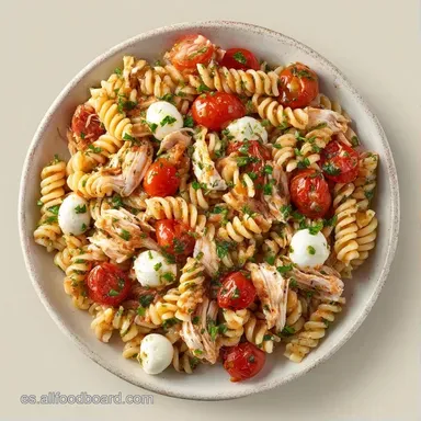 Pasta Fr&iacute;a Familiar R&aacute;pida para 4 Personas Tarjeta de receta