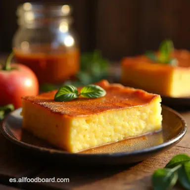 Receta de Pastel Cremoso de Pl&aacute;tanos Maduros Caramelizados El Secreto de la Abuela Tarjeta de receta