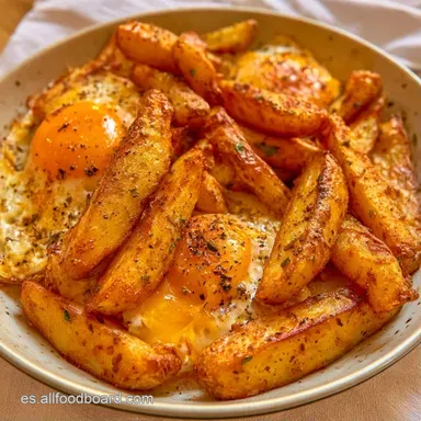 Patatas Fritas con Huevos para 4 Personas Tarjeta de receta