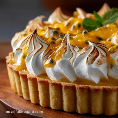 Pie de Maracuy&aacute; Cremoso con Merengue Suizo Receta F&aacute;cil Tarjeta de receta