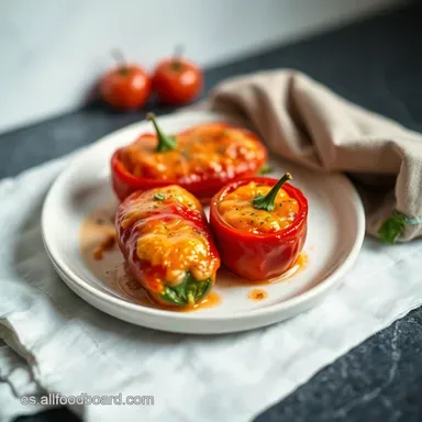 Pimientos Rellenos: &iexcl;Bacalao a la Vizca&iacute;na que enamora! Tarjeta de receta