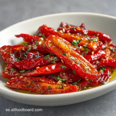 Pimientos Rojos Asados con Ajo Tarjeta de receta