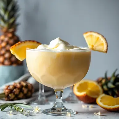 &iexcl;Pi&ntilde;a Colada Deliciosa! Sabor Tropical Casero Tarjeta de receta