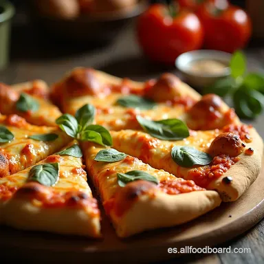 Pizza de Cine La mejor y m&aacute;s f&aacute;cil con borde relleno Tarjeta de receta