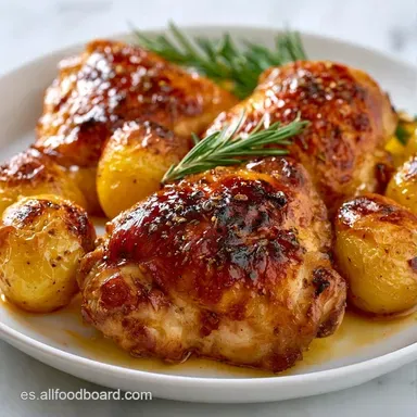 Pollo Al Horno Jugoso para 4 Personas Tarjeta de receta