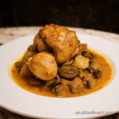 Pollo con Champi&ntilde;ones Receta Casera F&aacute;cil y Deliciosa Tarjeta de receta