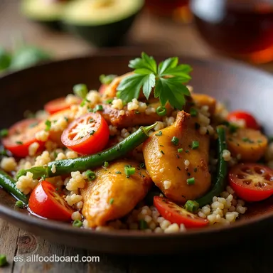 Sabor Cant&oacute;n en Casa Chicken and Vegetable Stir Fry F&aacute;cil Tarjeta de receta