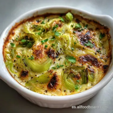 Receta Puerros Gratinados al Horno para 4 Tarjeta de receta