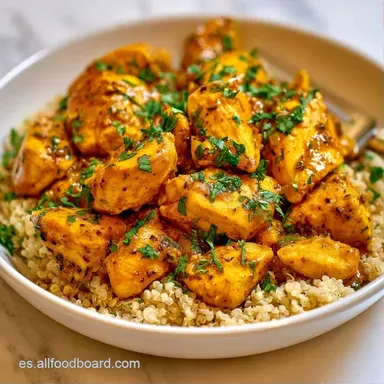 Quinoa Con Pollo Al Curry Cremoso Tarjeta de receta