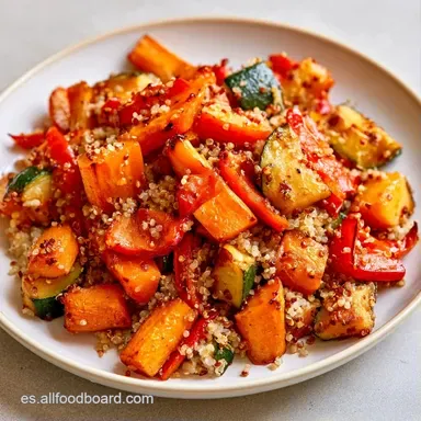 Quinoa Con Verduras Para 4 Personas Tarjeta de receta