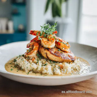 Pollo con Gambas Tradicional: Receta Mar y Monta&ntilde;a en 70 Minutos Tarjeta de receta