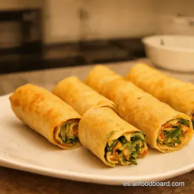 Rollitos Primavera Caseros Tipo Chino Receta F&aacute;cil Tarjeta de receta