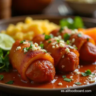 Salchichas Rellenas en Freidora de Aire Cena R&aacute;pida y Crujiente Tarjeta de receta