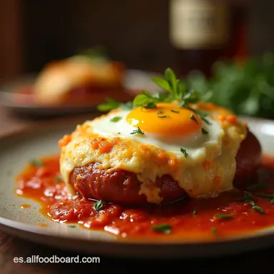 Receta Salchicha Rellena F&aacute;cil de Huevo y Patata Comida Casera Tarjeta de receta