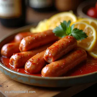 Tienes salchichas en su casa Salchichas al Vino Tinto Tapas Express Tarjeta de receta