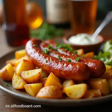 Tienes salchichas y patatas en Pinchos Bravos Express Tarjeta de receta