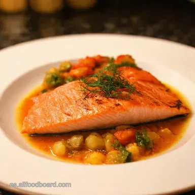 Salm&oacute;n a la Plancha Mi Secreto para un Sabor Mediterr&aacute;neo Tarjeta de receta