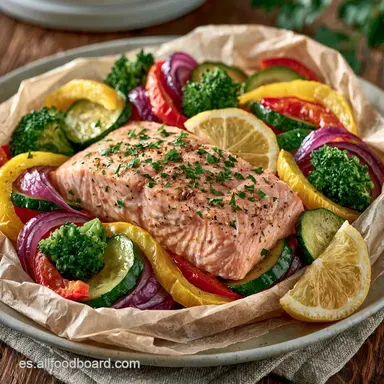 Cena Saludable con Salmón en 25 Minutos Tarjeta de receta