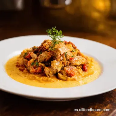 Solomillo a la Pimienta Receta Cremosa al Estilo Casa Bot&iacute;n Tarjeta de receta