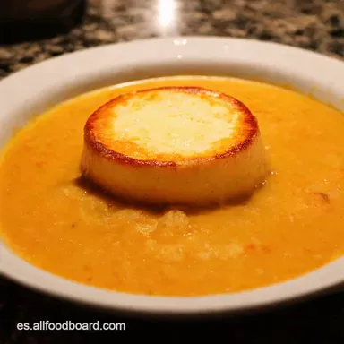 Sopa de Lentejas Argui&ntilde;ano Flan de Queso y Sorpresa Tarjeta de receta