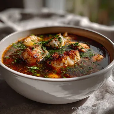 Sopa de Pescado: Caldo Sedoso y Fundente Tarjeta de receta
