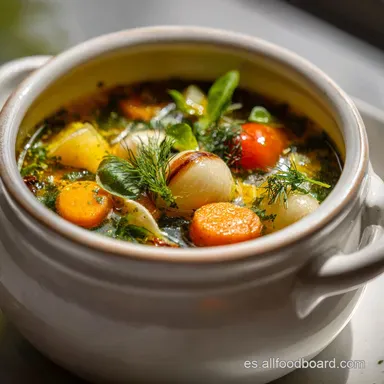 Sopa de Verduras Casera para 4 Porciones Tarjeta de receta