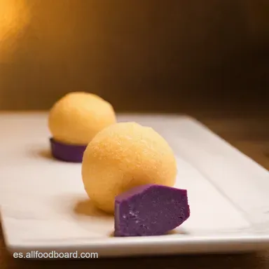 Suave y Masticable Mochi de Ube Receta F&aacute;cil Microondas Tarjeta de receta