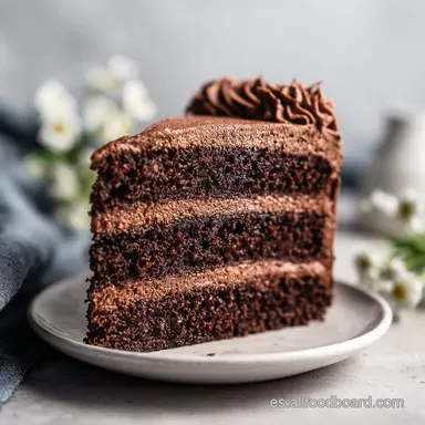 Tarta De Cumplea&ntilde;os De Chocolate H&uacute;meda para 12 Personas Tarjeta de receta