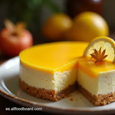 Tarta Cremosa de Maracuy&aacute; con Ba&ntilde;o Mar&iacute;a Postre Refrescante Tarjeta de receta