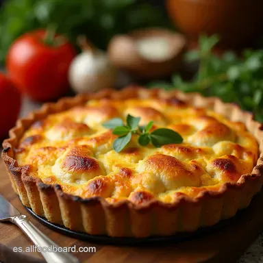 Tarta de Pollo Rellena Cremosa y Crujiente Sin Encender el Horno Tarjeta de receta