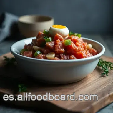 Tartar de Fuet Casero: &iexcl;El Aperitivo Espa&ntilde;ol Estrella! Tarjeta de receta