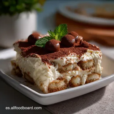 Tiramisu Receta Facil: Postre Italiano R&aacute;pido Tarjeta de receta