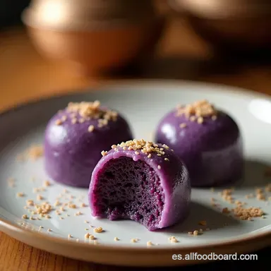 Ube Mochi With Black Sesame Sue&ntilde;os de Mochi Tarjeta de receta