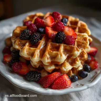Waffles Con Descarte De Masa Madre: Crujientes en Minutos Tarjeta de receta