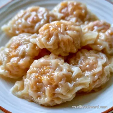 Wontons Sedosos para 4 Personas Tarjeta de receta