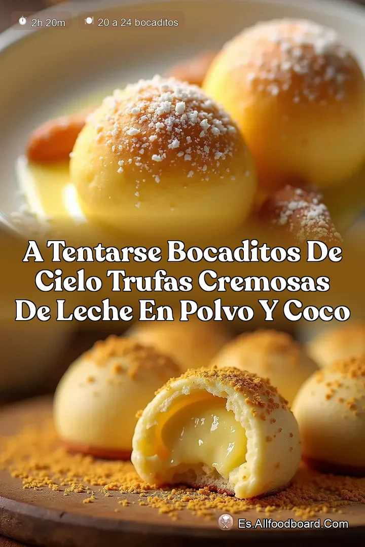 A Tentarse Bocaditos de Cielo Trufas Cremosas de Leche en Polvo y Coco