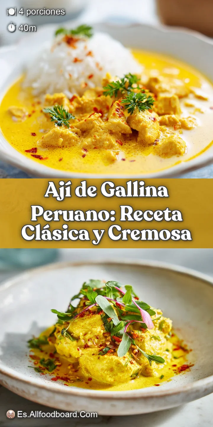 Close-up of rich, creamy aj&iacute; de gallina. Shredded chicken in a vibrant yellow sauce with textural contrasts.
