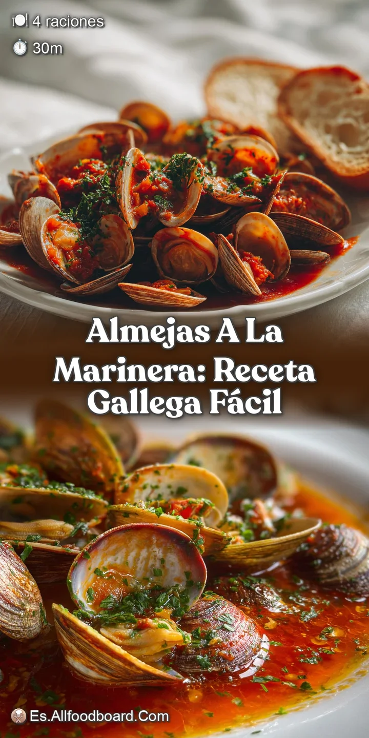 Close-up of plump, juicy clams in a flavorful, wine-infused sauce. Glistening shells promise a delicious seafood experience.