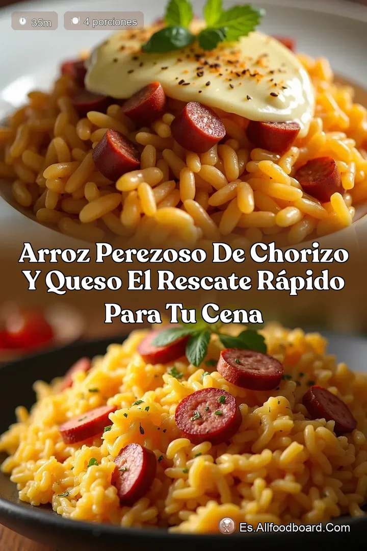 Arroz Perezoso de Chorizo y Queso El Rescate R&aacute;pido para Tu Cena