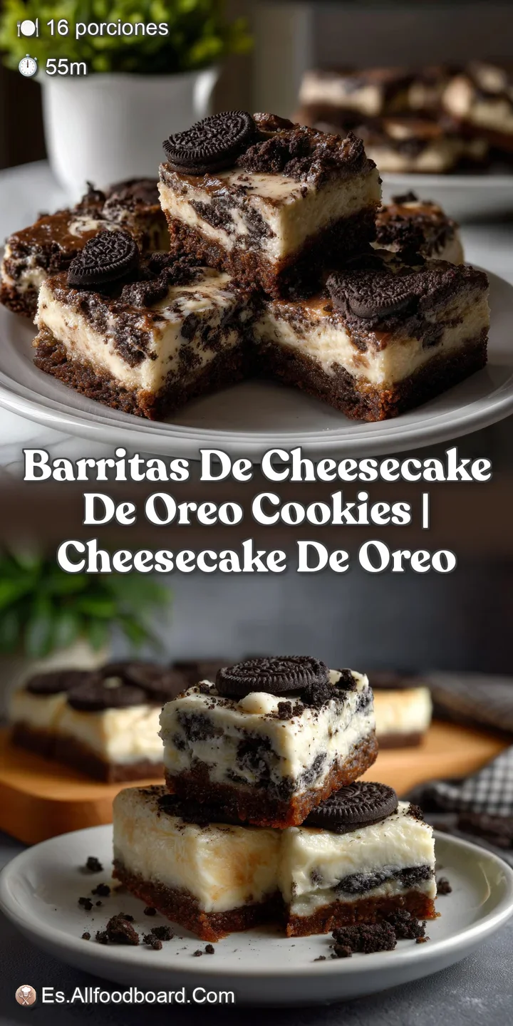 Barritas De Cheesecake De Oreo Cookies | Cheesecake De Oreo