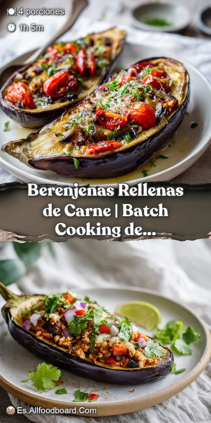 Juicy, tender eggplant overflowing with seasoned, crumbly meat and a layer of bubbly, golden cheese.