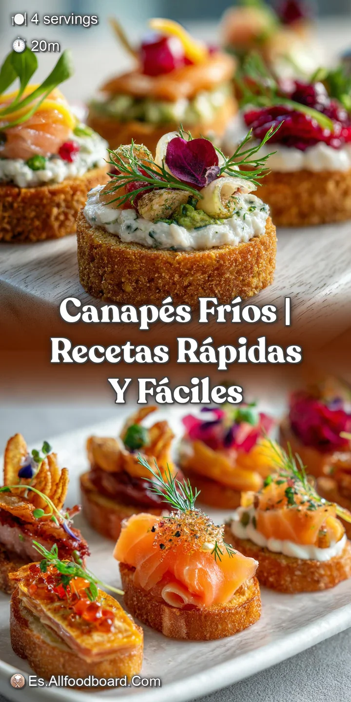 Close-up of a canap&eacute; topped with creamy spread, vibrant herbs, and sliced red pepper; appetizing and fresh textures are vi...