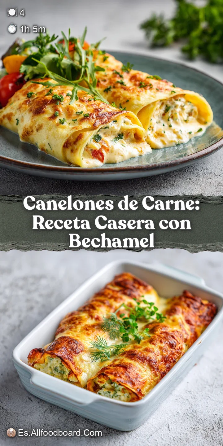 Close-up of a canelone oozing creamy sauce, browned and bubbly, promising a hearty, comforting bite.