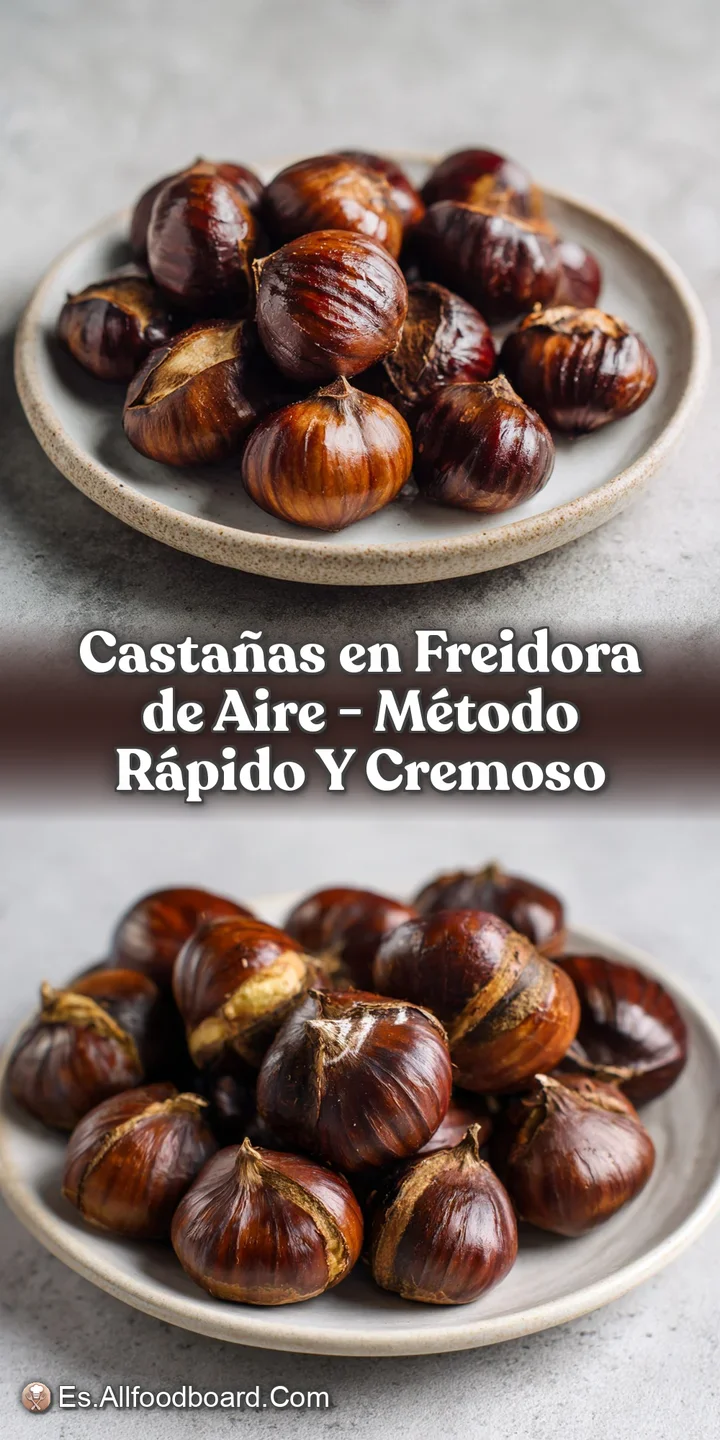 Close-up of a roasted chestnut, its dark, blistered shell cracked open to expose the pale, edible nut, hinting at a smoky,...